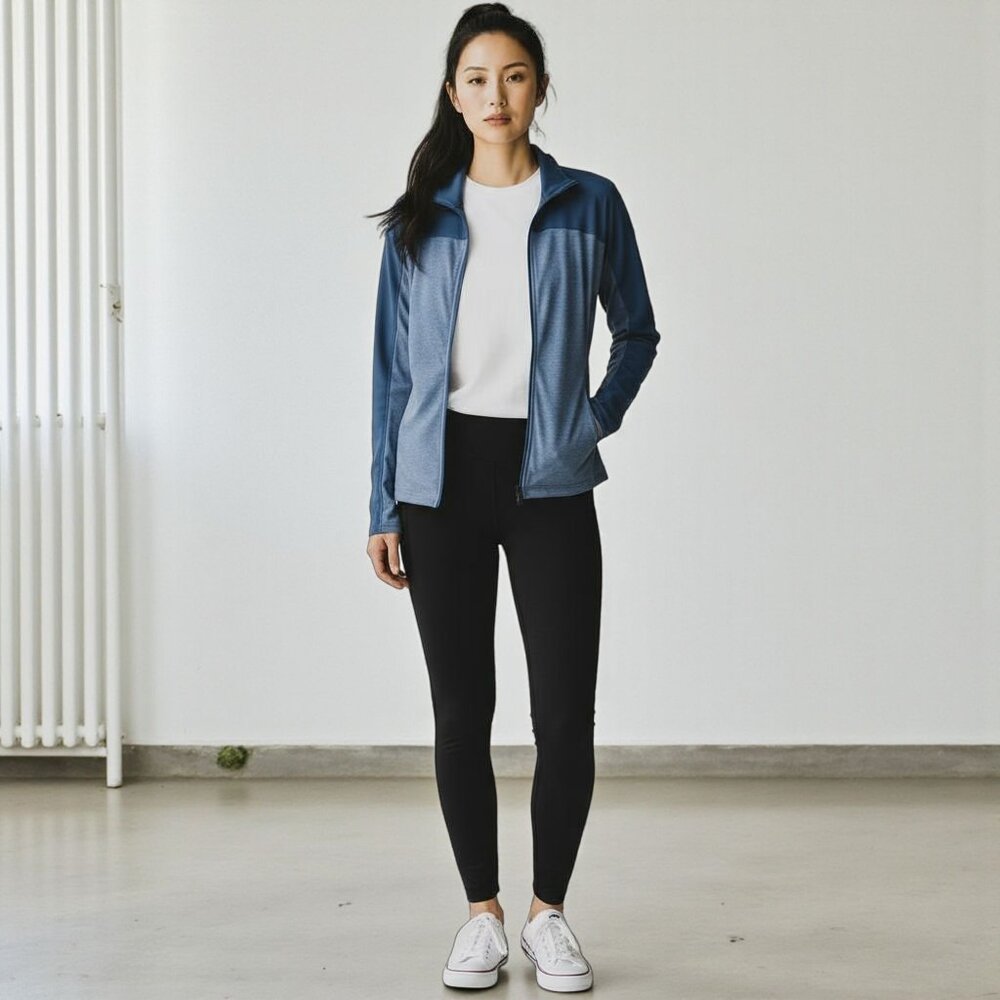 All In Motion Lightweight Blue Two-Toned Athletic Track Jacket